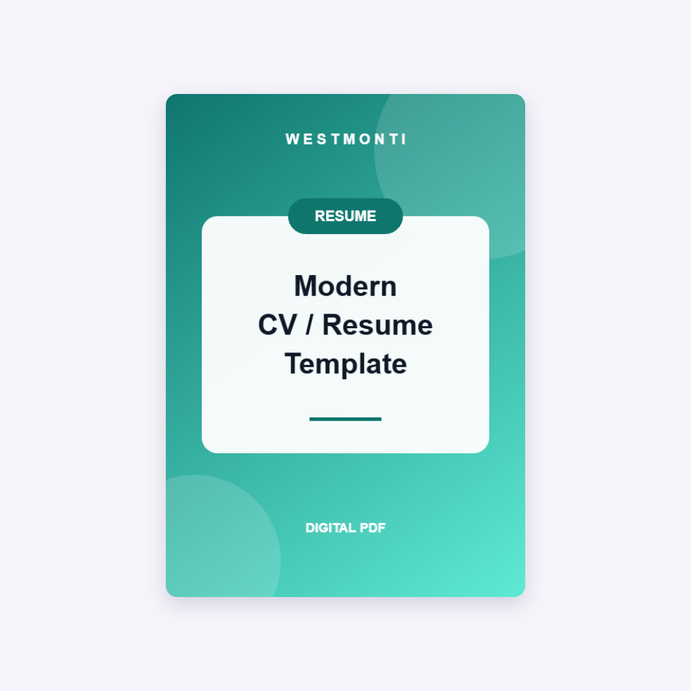 Modern CV / Resume Template
